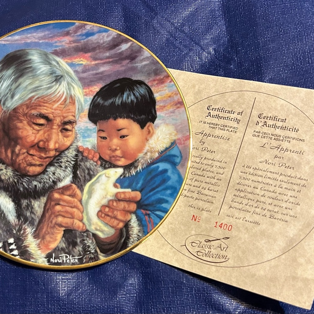 Decorative Plate with Inuit Art